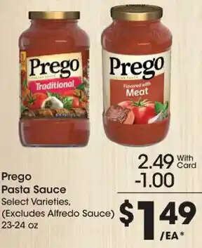 Kroger Prego Pasta Sauce 23-24 oz offer