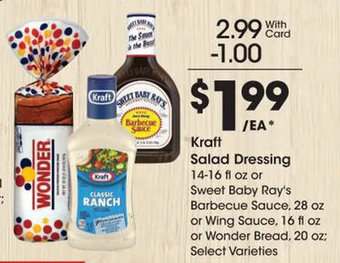 Kroger Kraft Salad Dressing 14-16 fl oz offer