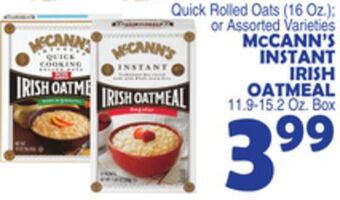Bravo Supermarkets Mccann's instant irish oatmeal 11.9-15.2 oz. box offer