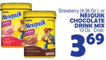 Bravo Supermarkets Nesquik chocolate drink mix 10 oz. cnstr offer
