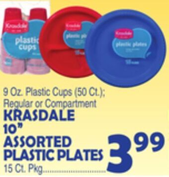 Bravo Supermarkets Krasdale 10" assorted plastic plates offer