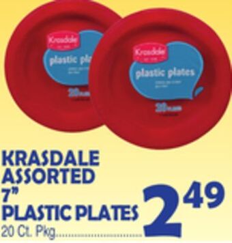 Bravo Supermarkets Krasdale assorted 7" plastic plates offer