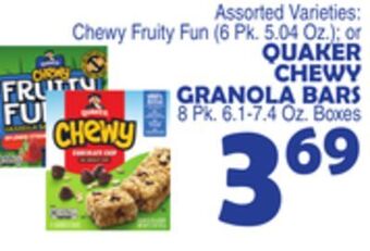 Bravo Supermarkets Quaker chewy granola bars offer