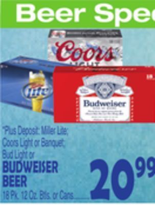 Bravo Supermarkets Budweiser beer offer