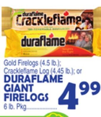 Bravo Supermarkets Duraflame giant firelogs 6 lb. pkg. offer