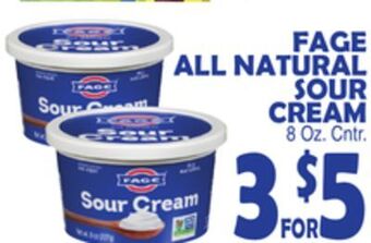 Bravo Supermarkets Fage all natural sour cream offer