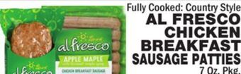 Bravo Supermarkets Al fresco chicken breakfast sausage patties offer