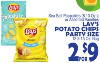 Bravo Supermarkets Lay's potato chips party size, 12.5-13 oz. bag offer