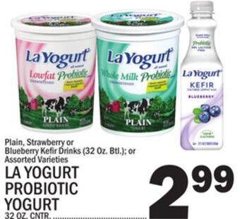 C Town La yogurt probiotic yogurt 32 oz. cntr. offer