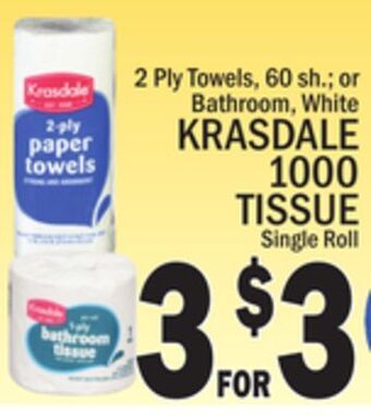 C Town Krasdale 1000 tissue offer