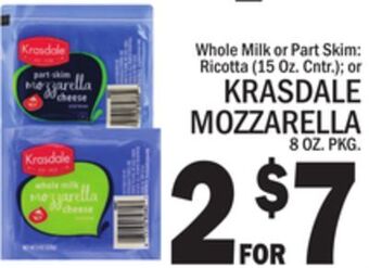 C Town Krasdale mozzarella, 8 oz. pkg. offer