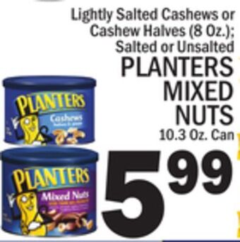 C Town Planters mixed nuts, 10.3 oz. can offer