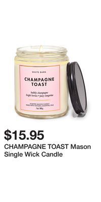 Bath & Body Works Champagne toast mason single wick candle offer