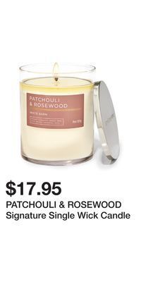 Bath & Body Works Patchouli & rosewood signature single wick candle offer