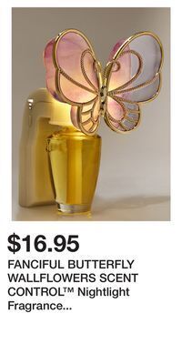 Bath & Body Works Fanciful butterfly wallflowers scent control™ nightlight fragrance plug offer