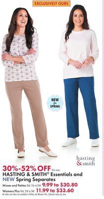 Boscov's Hasting & smith® essentials and new spring separates offer