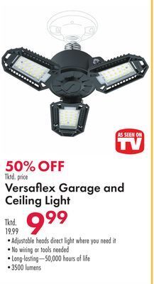 Boscov's Versafl ex garage and ceiling light offer