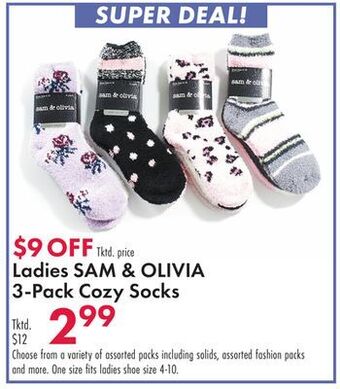 Boscov's Ladies sam & olivia 3-pack cozy socks offer