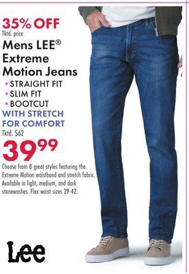Boscov's Mens lee® extreme motion jeans offer