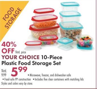 Boscov's 10-piece plastic food storage set offer