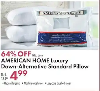 Boscov's American home luxury down-alternative standard pillow offer