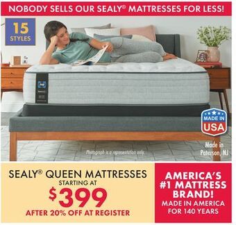 Boscov's Sealy® queen mattresses offer