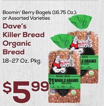 DeCicco & Sons Dave's killer bread organic bread 18-27 oz. pkg offer