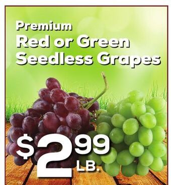 DeCicco & Sons Premium red or green seedless grapes offer