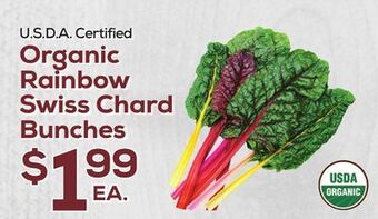 DeCicco & Sons Organic rainbow swiss chard bunches offer