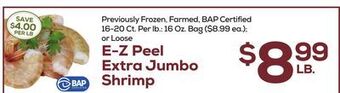 DeCicco & Sons E-z peel extra jumbo shrimp offer