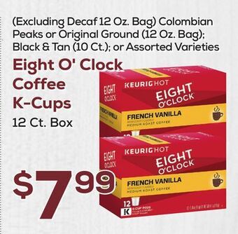 DeCicco & Sons Eight o'clock coffee k-cups 12 ct. box offer