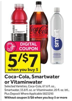 Stop&Shop Coca-cola, smartwater or vitaminwater offer