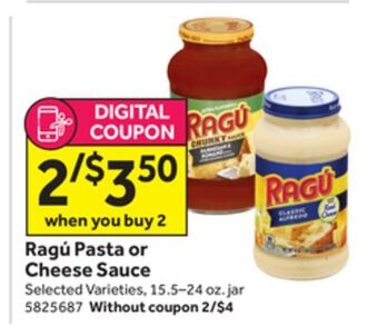 Stop&Shop Ragú pasta or cheese sauce offer