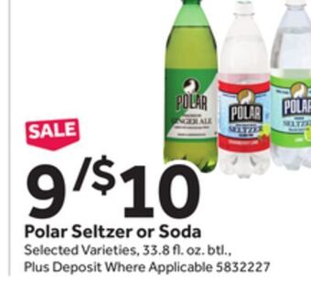 Stop&Shop Polar seltzer or soda offer