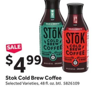 Stop&Shop Stok cold brew coffee offer
