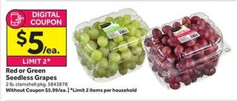 Stop&Shop Red or green seedless grapes offer
