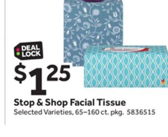 Stop&Shop Stop & shop facial tissue offer