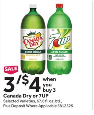 Stop&Shop Canada dry or 7up offer