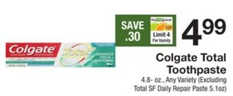 The Fresh Grocer Total toothpaste offer