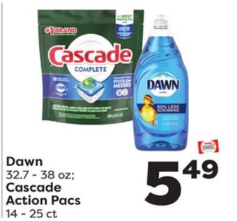 Weis Markets Dawn 32.7-38 oz cascade action pacs 14-25 ct offer