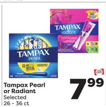 Weis Markets Tampax pearl or radiant offer