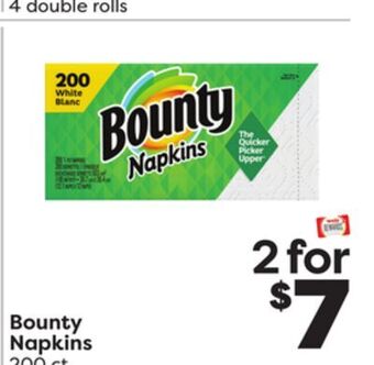 Weis Markets Bounty napkins offer