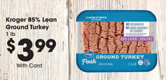 Kroger Kroger 85% Lean Ground Turkey offer