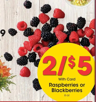 Kroger Raspberries or Blackberries 6 oz offer