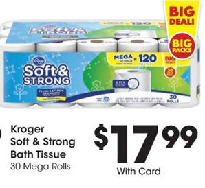 Kroger Kroger Soft & Strong Bath Tissue offer