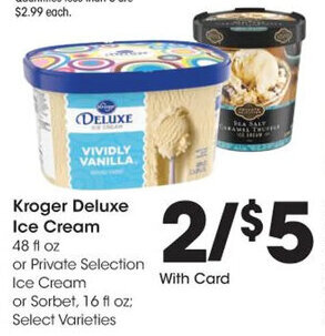 Kroger Kroger Deluxe Ice Cream 48 fl. oz offer