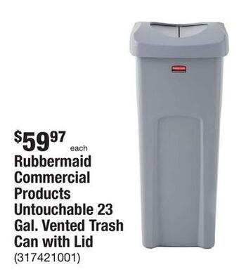 The Home Depot Rubbermaid commercial products untouchable 23 gal. vented trash can with lid offer