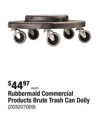 The Home Depot Rubbermaid commercial products brute trash can dolly offer