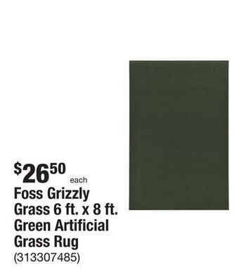 The Home Depot Foss grizzly grass 6 ft. x 8 ft. green artificial grass rug offer
