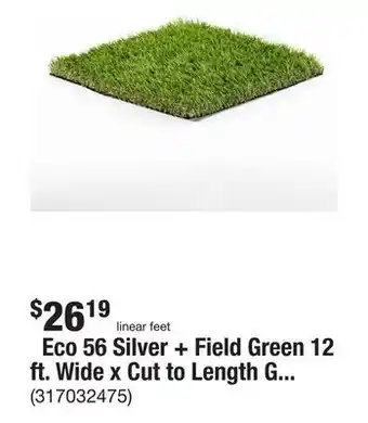The Home Depot Eco 56 silver + field green 12 ft. wide x cut to length green artificial grass carpet offer